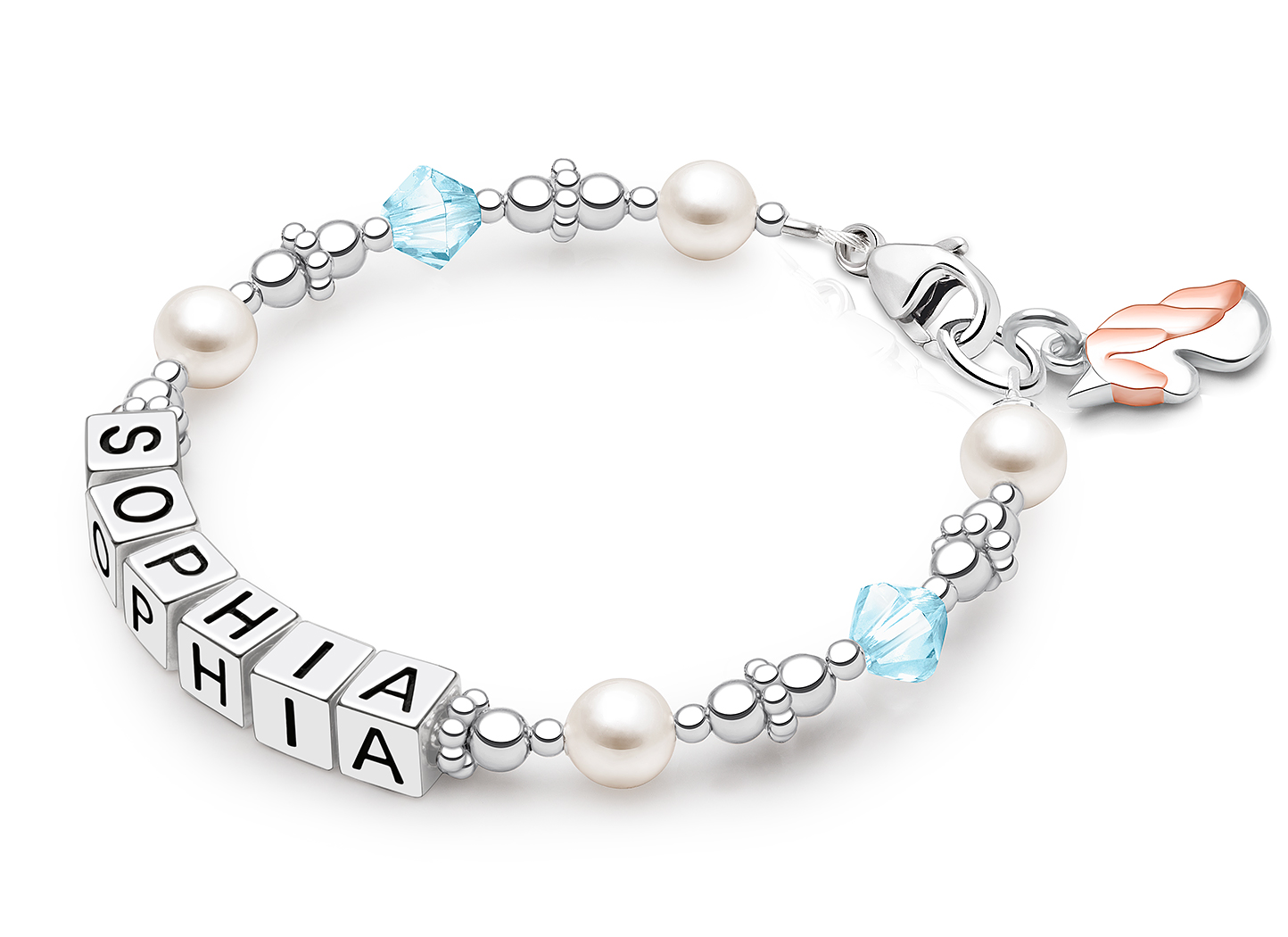 March Birthstone Shown<br> Unicorn Charm <u>NOT</u> Included<br />( add the charms your child would love )