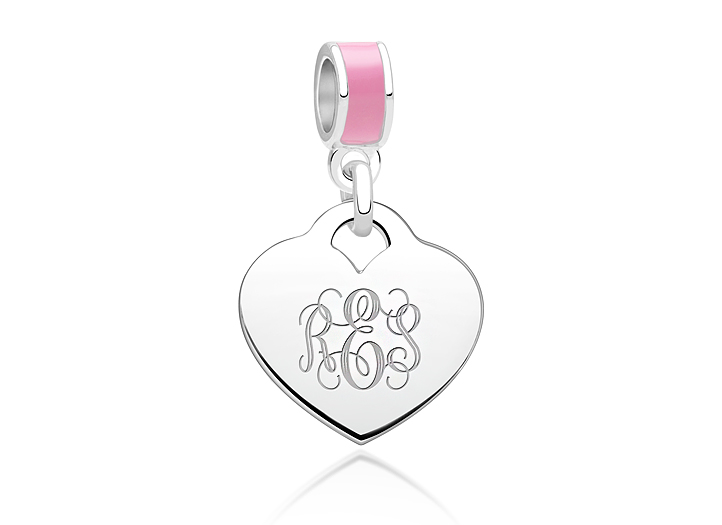 Enlarged to Show Detail<br />Adoré&trade; Charm Shown with Pink Bail