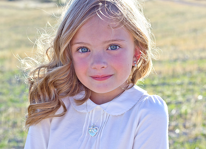 Example Necklace Shown on 6 Year Old Girl
