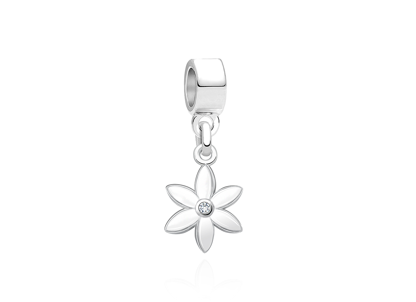 Enlarged to Show Detail<br /> Adoré&trade; Charm Shown with Silver Bail