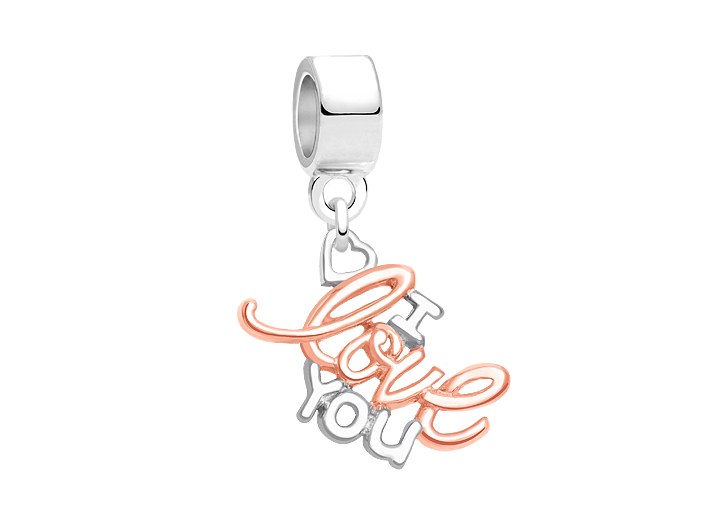 Enlarged to Show Detail<br /> Adoré™ Charm Shown with Silver Bail
