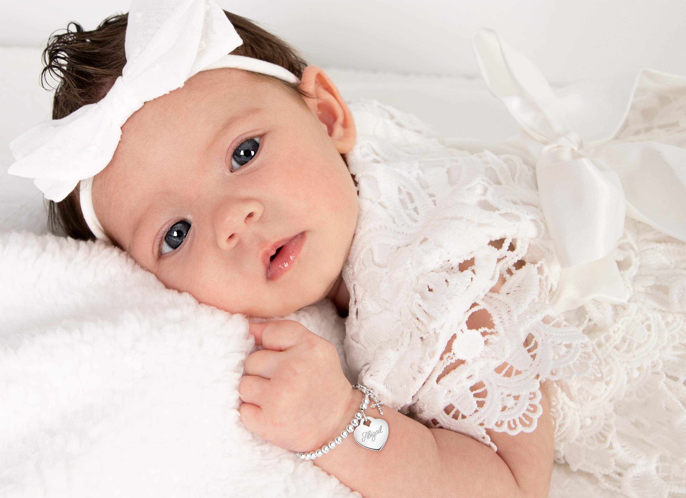 Example Bracelet Shown on Newborn Girl