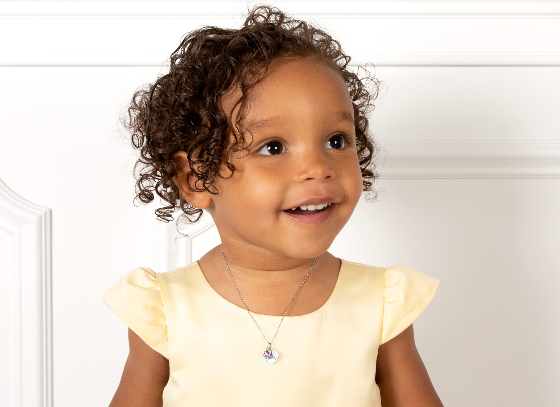 Example Necklace Shown on 2 Year Old Girl