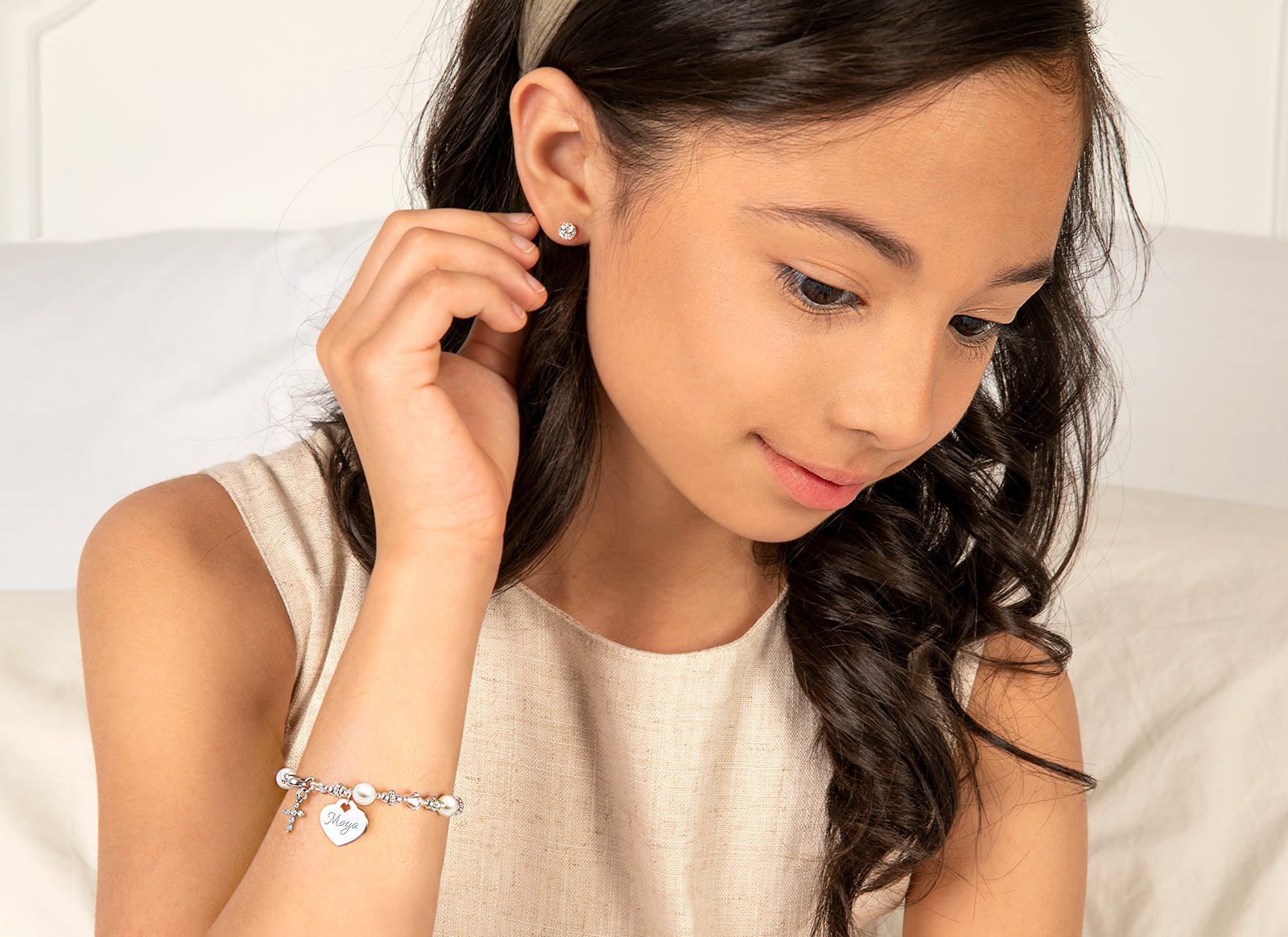 Example Bracelet Shown on 10 Year Old Girl