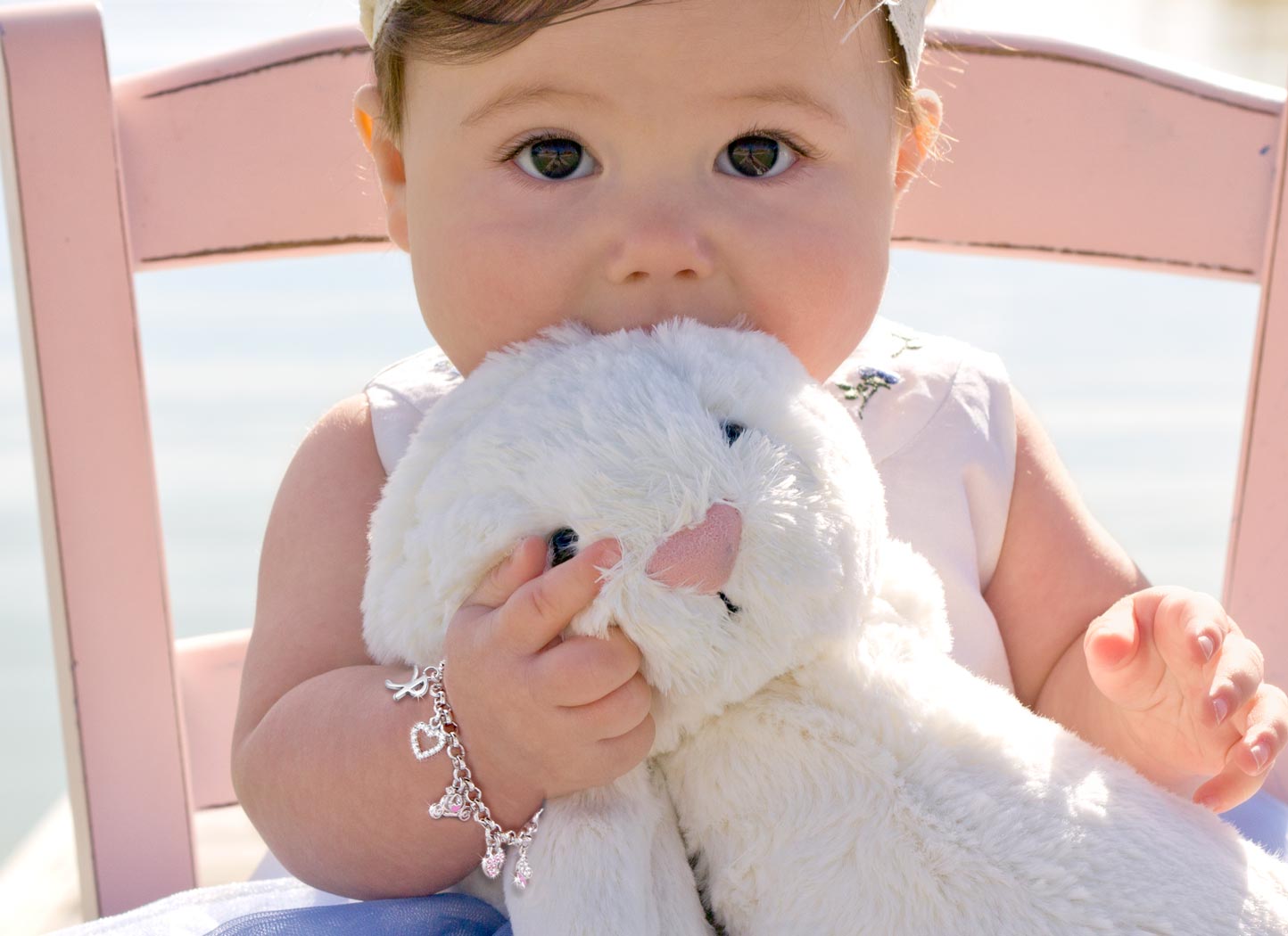 Example Bracelet Shown on 9 Month Old Girl<br />&nbsp
