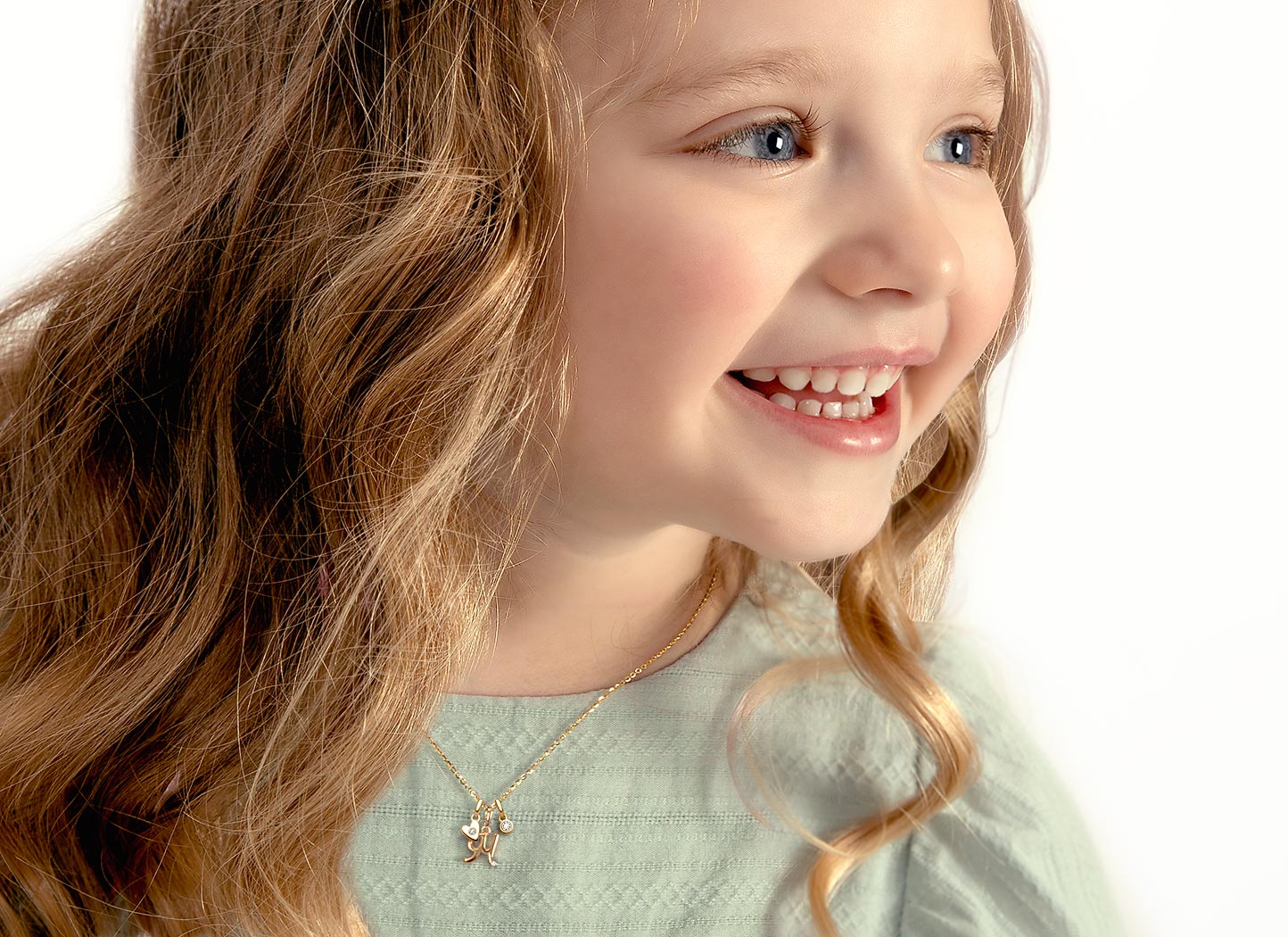 Example Necklace Shown on 4 Year Old Girl