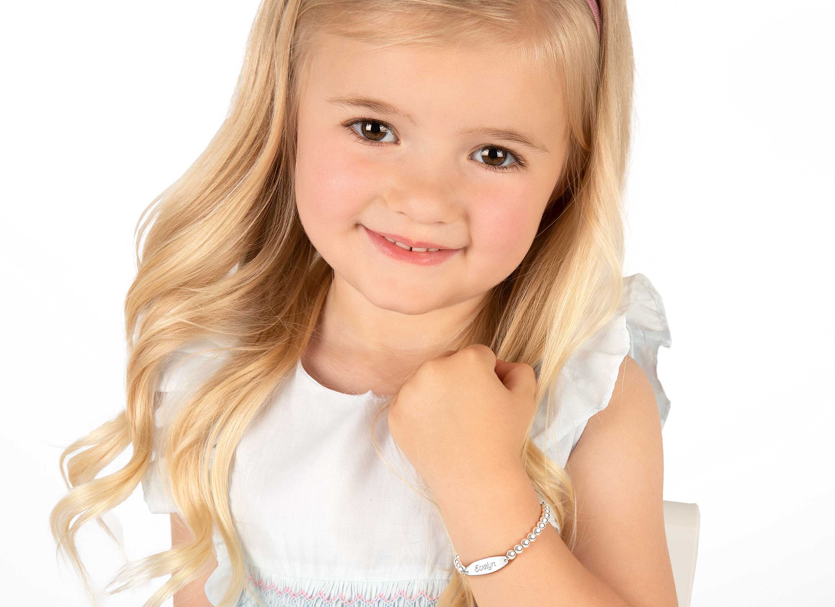 Example Bracelet Shown on 4 Year Old Girl<br /> 