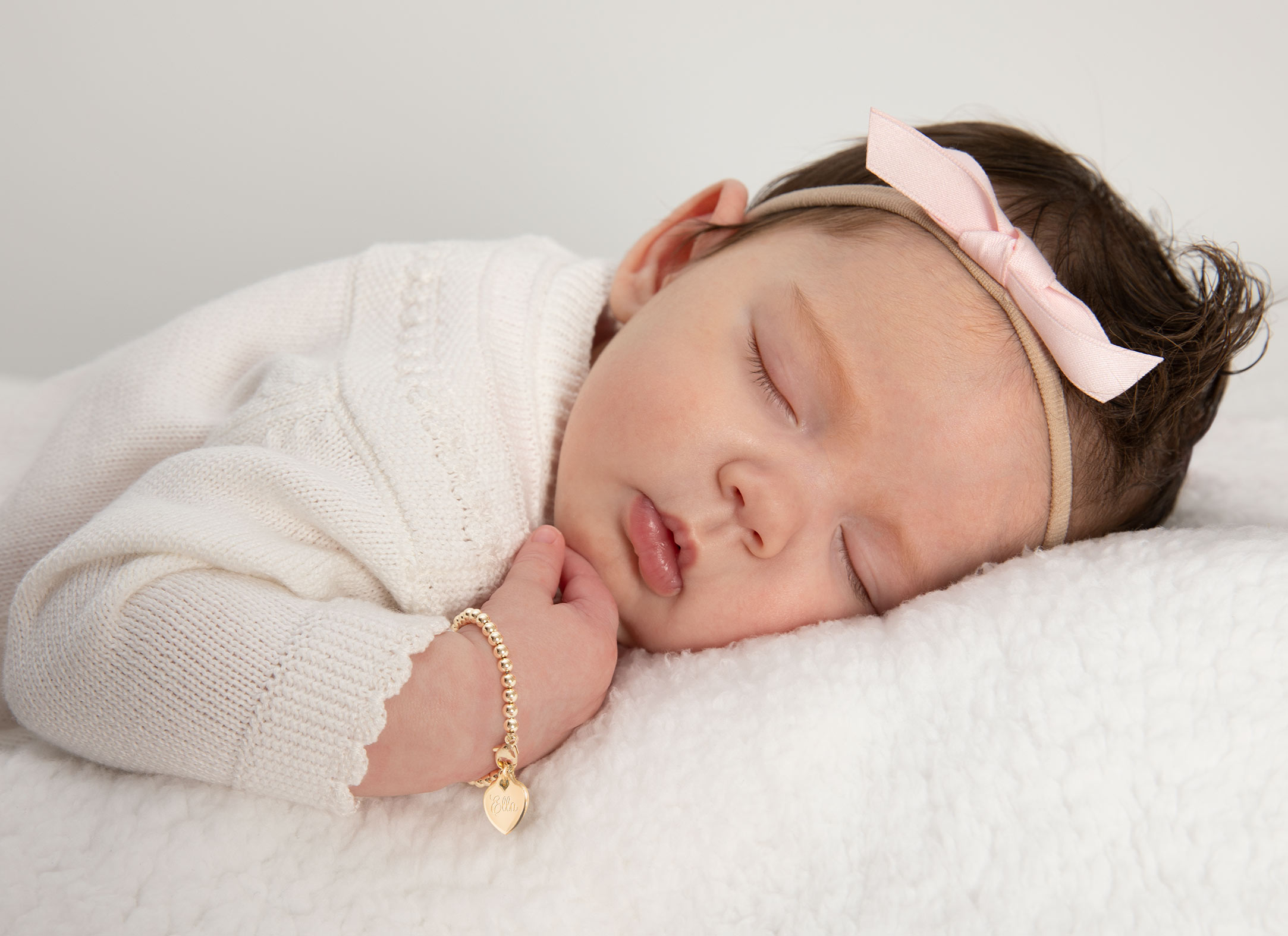 Example Bracelet Shown on Newborn Girl