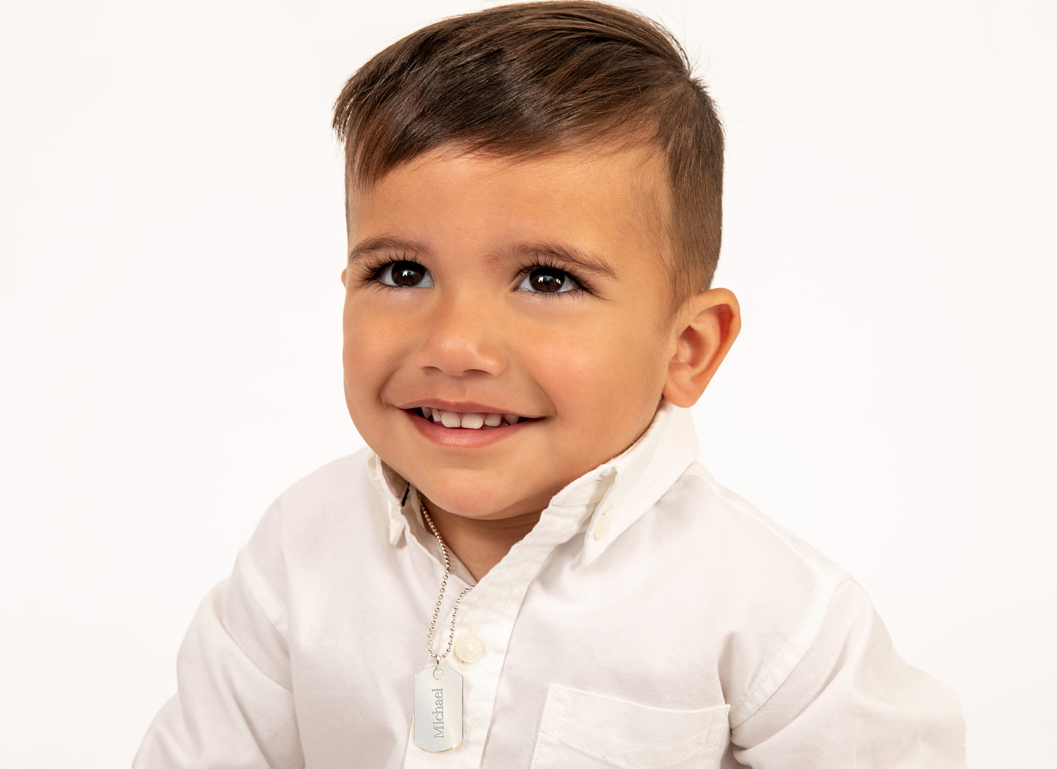 Example Necklace Shown on 2 Year Old Boy