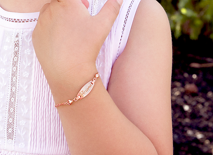 Example Bracelet Shown on 3 Year Old Girl