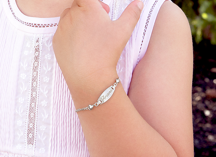 Example Bracelet Shown on 6 Year Old Girl