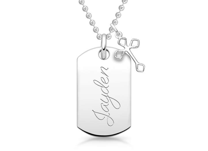 Enlarged to Show Detail<br />Cross Charm <u>NOT</u> Included<br />( add the charms your child would love )