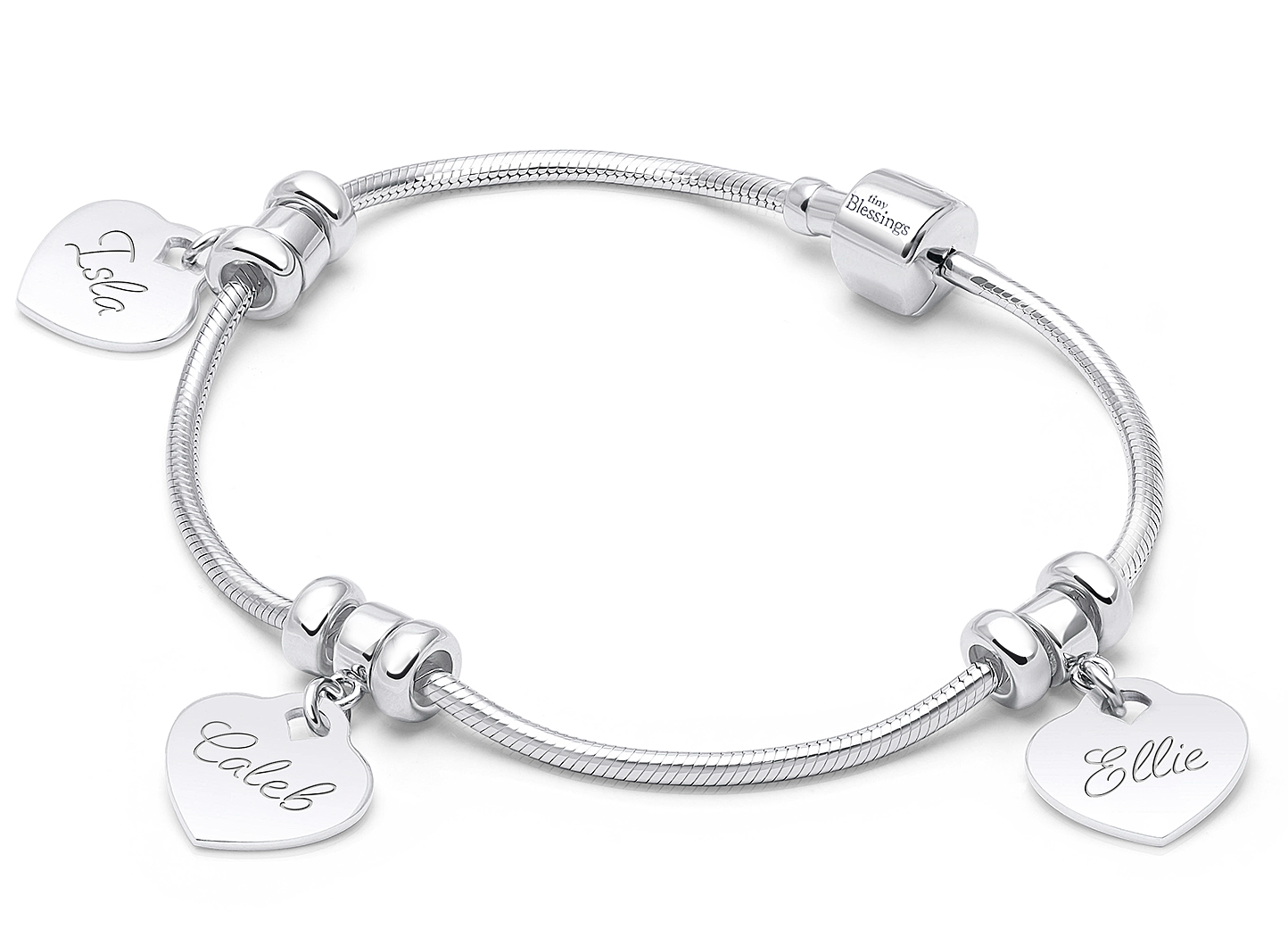 Enlarged to Show Detail<br />
Example Shown with Charms for 3 Children