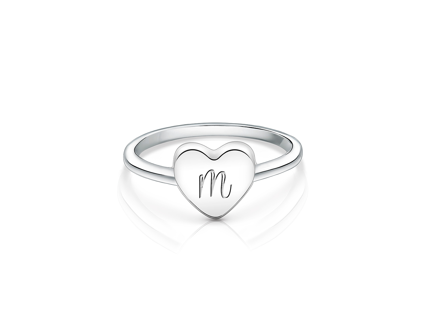 M - Lowercase, Fancy Script Engraved Initial