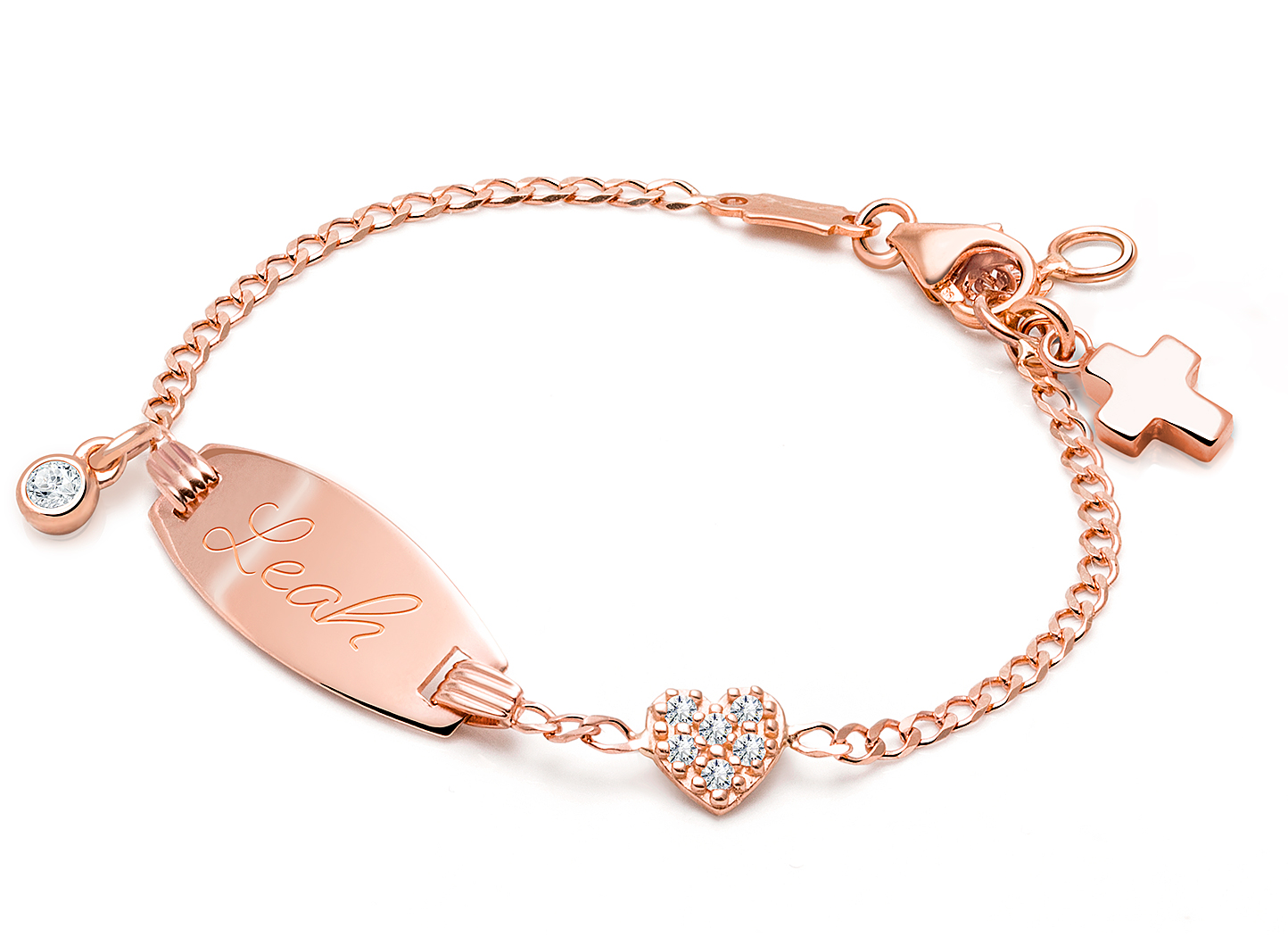 Shown with <u>Included</u> Cross - Diamond Strand Charm <u>NOT</u> Included<br />( add the charms your child would love )