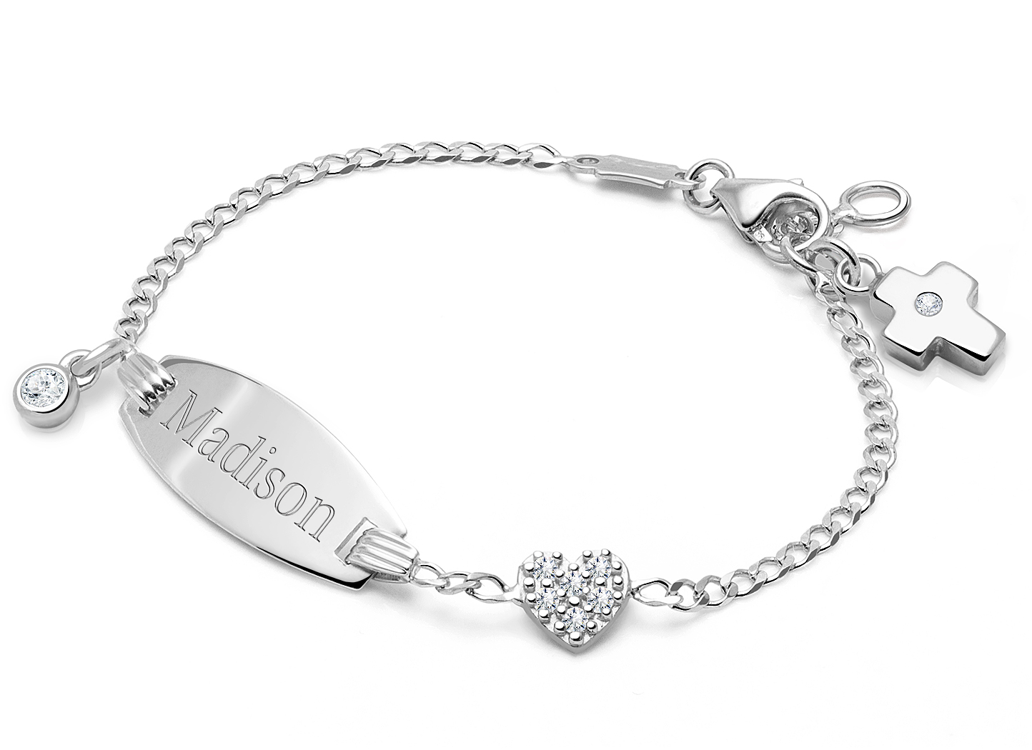 Shown with <u>Upgraded</u> Cross - Diamond Strand Charm <u>NOT</u> Included<br />( add the charms your child would love )