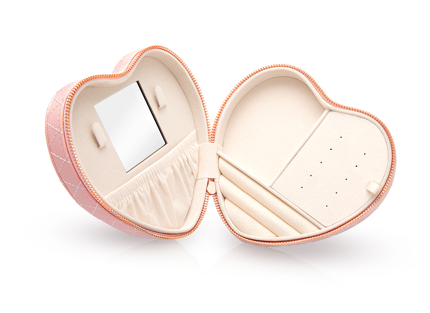 Open Pink Heart Jewelry Box