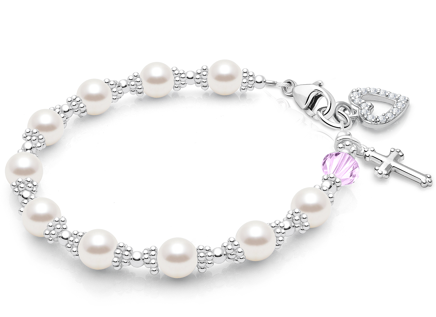 Shown with <u>Upgraded</u> Cross - Heart Charm <u>NOT</u> Included<br />( add the charms your child would love )
