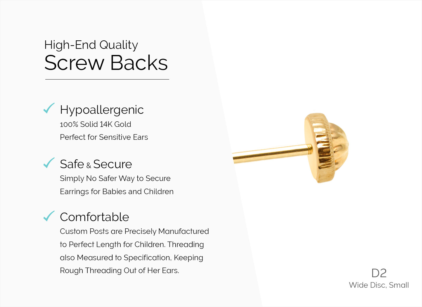 D2 Wide Disc, Small Screw Back