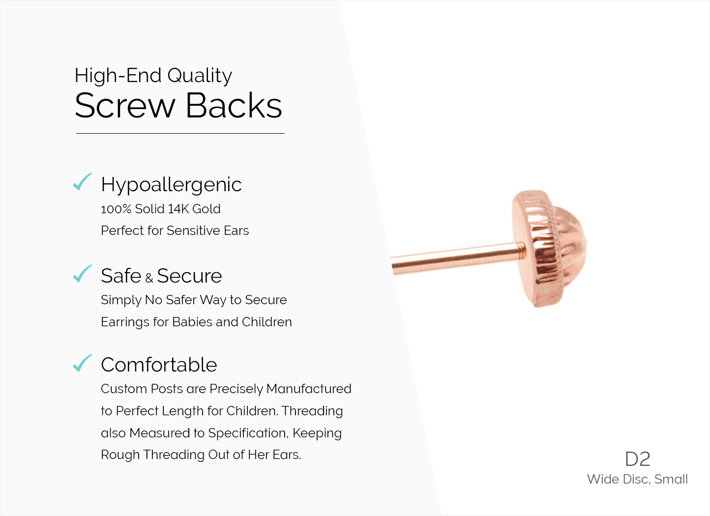D2 Wide Disc, Small Screw Back
