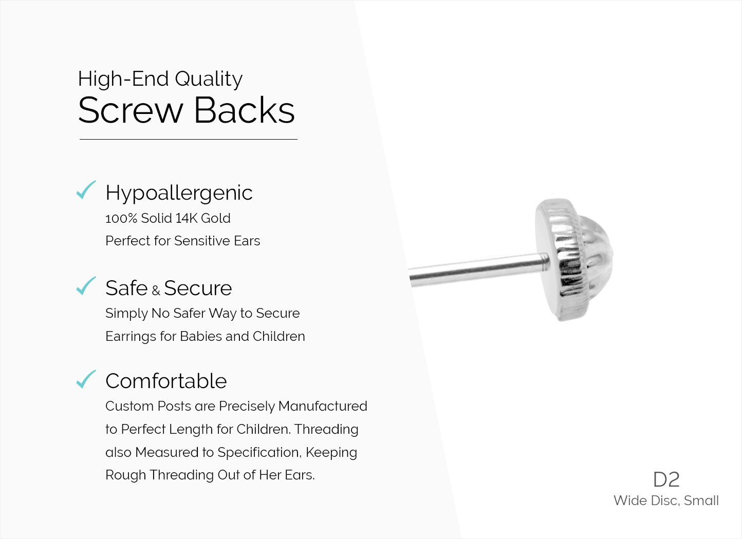 D2 Wide Disc, Small Screw Back