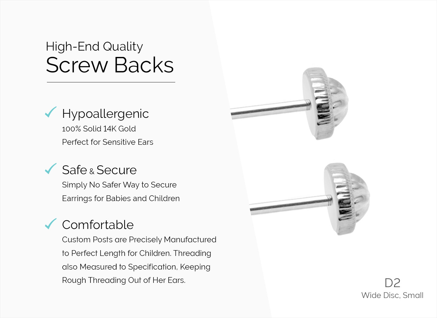Secure Earring Screw Backs