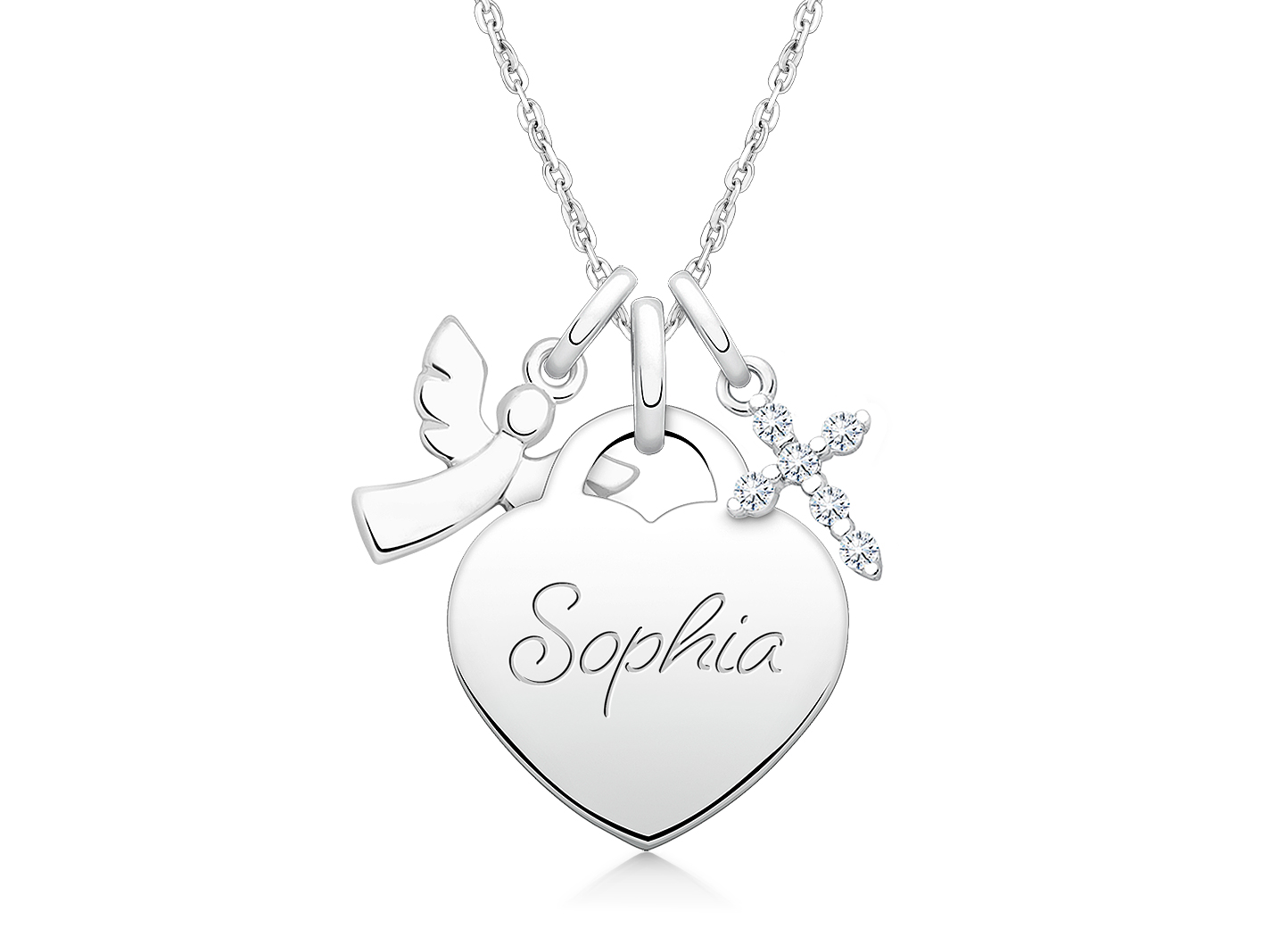 <br />Shown with <u>Upgraded</u> Cross - Angel Charm <u>NOT</u> Included<br />( add the charms your child would love )