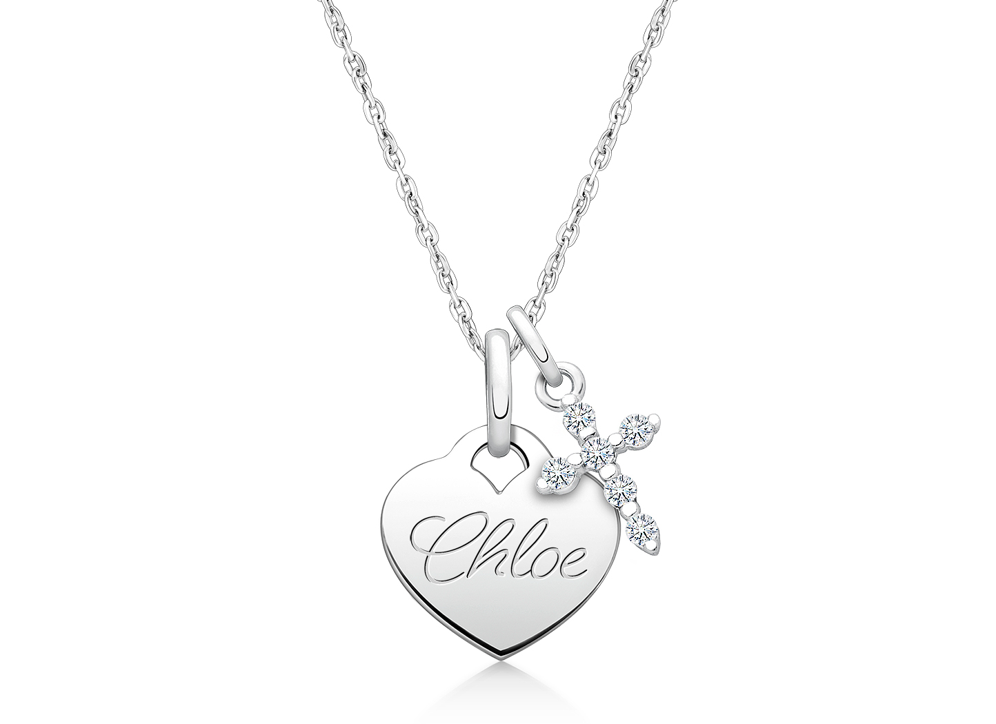 Enlarged to Show Detail<br />Shown with <u>Upgraded</u> Cross Charm<br />( add more charms your child would love )