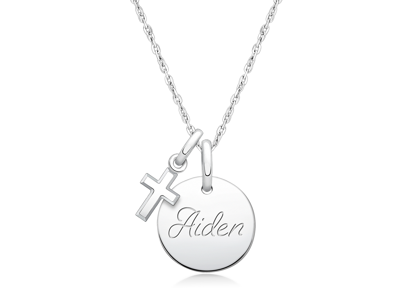 Enlarged to Show Detail<br />Shown with <u>Optional</u> Cross Charm
