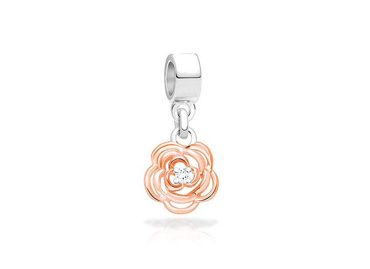 Enlarged to Show Detail<br />Adoré&trade; Charm Shown with Silver Bail