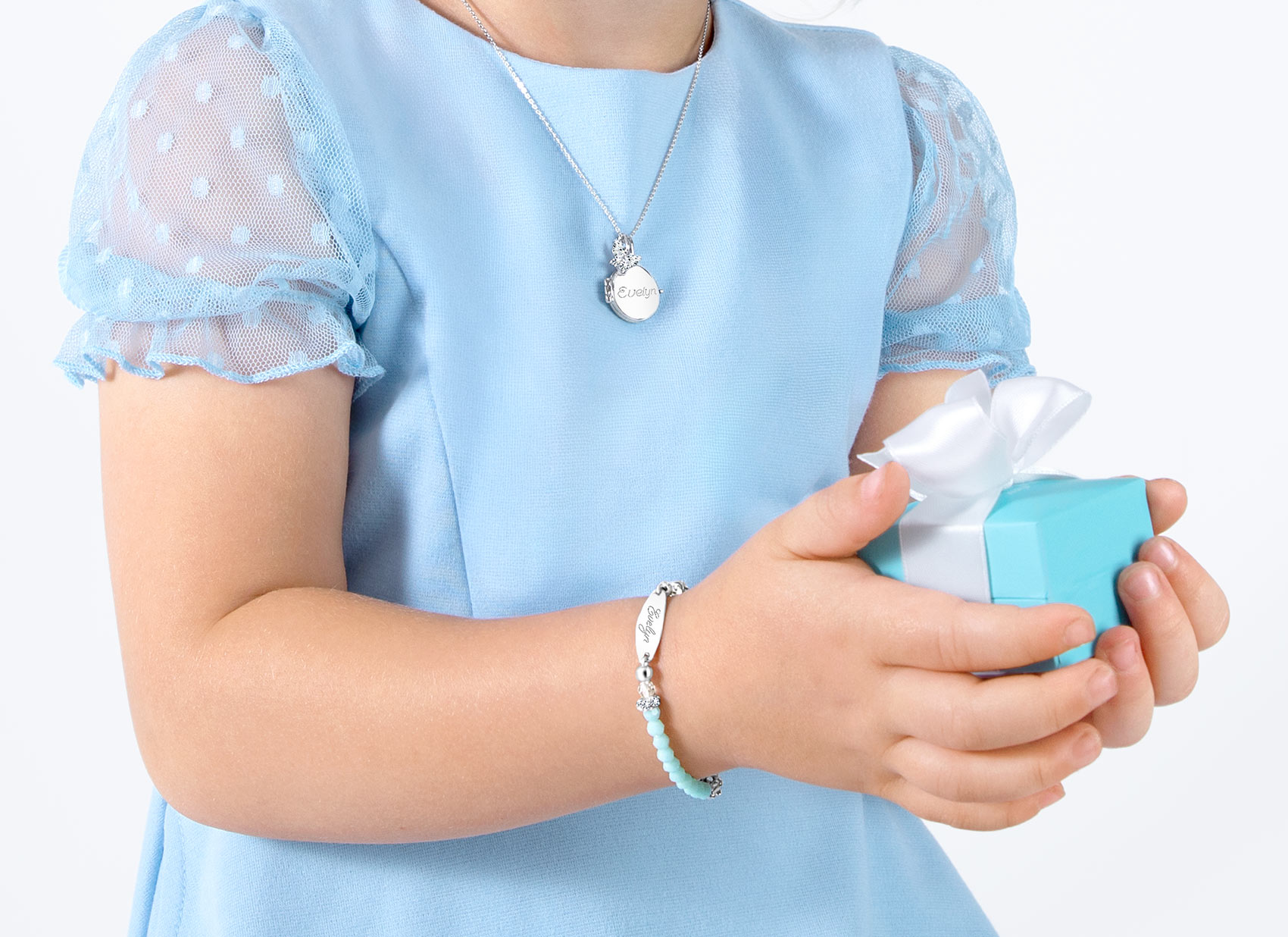 Example Bracelet Shown on 3 year Old Girl