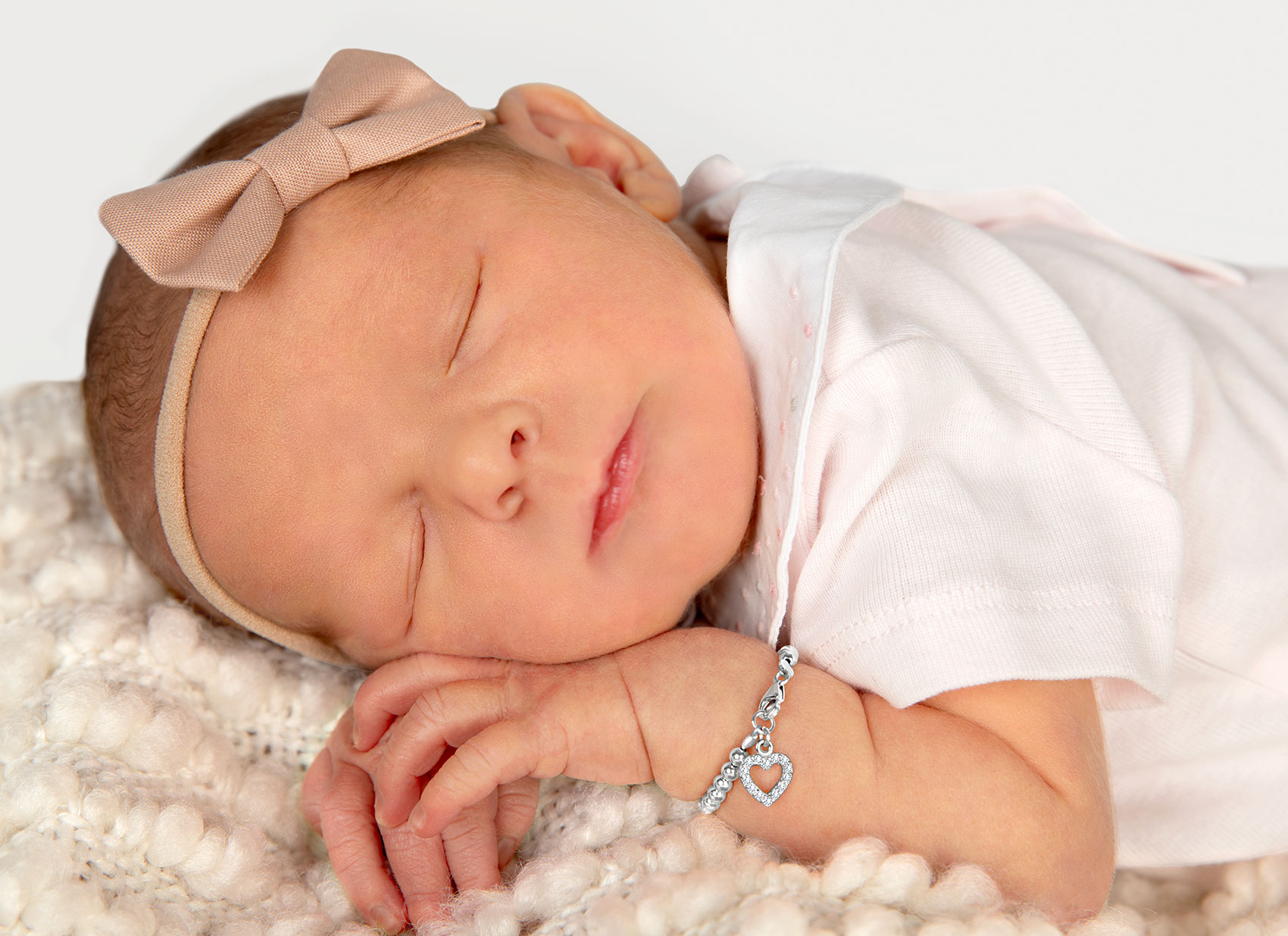 Example Bracelet Shown on Newborn Girl<br />&nbsp;