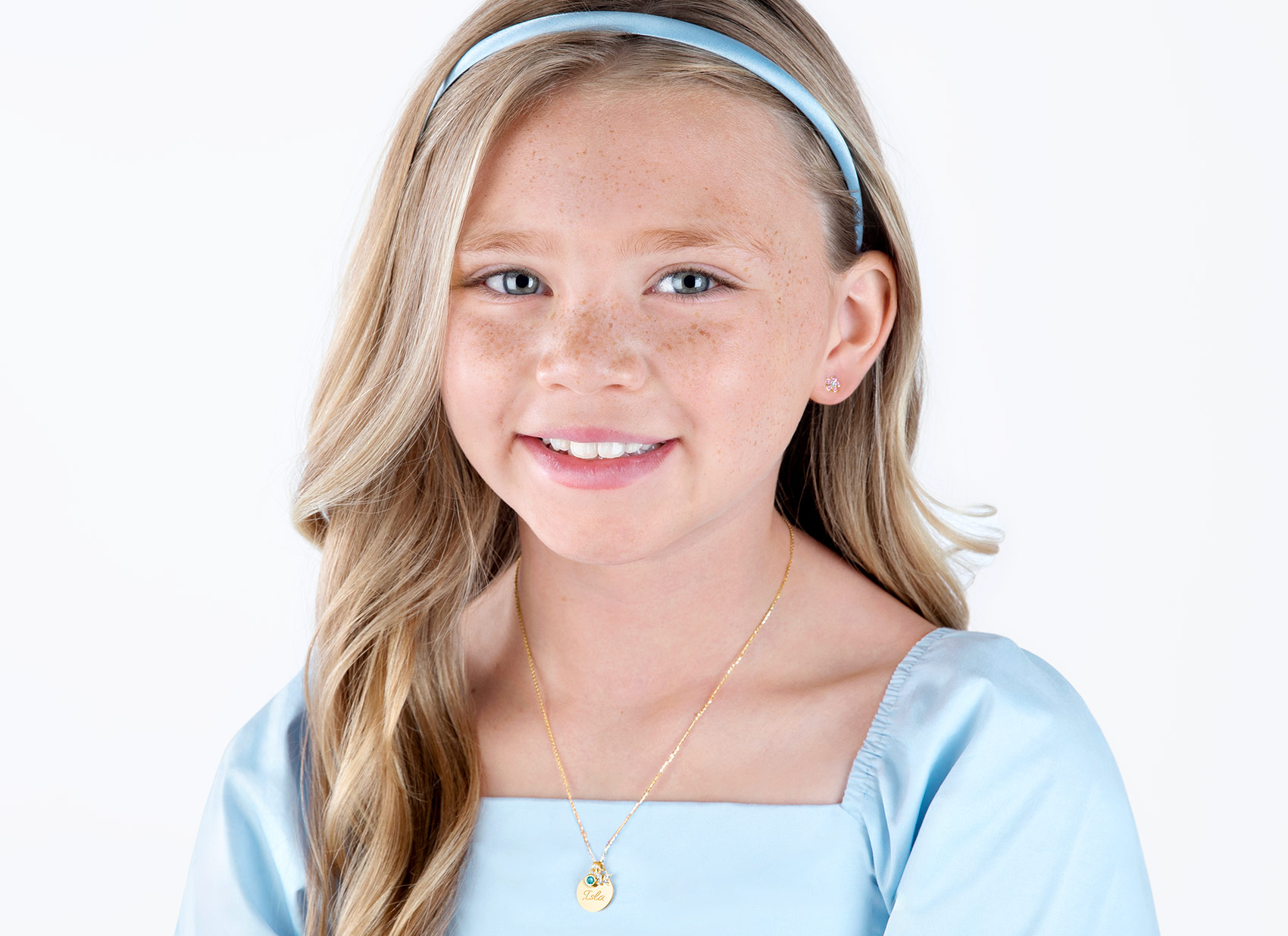 Example Necklace Shown on 10 Year Old Girl