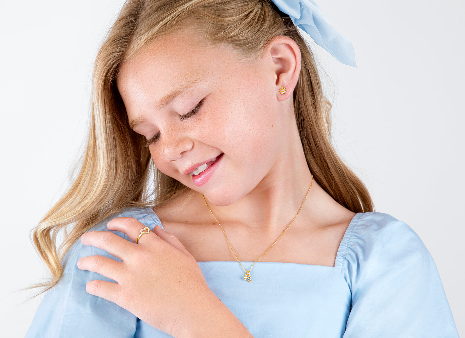 Earring Shown on 10 Year Old Model