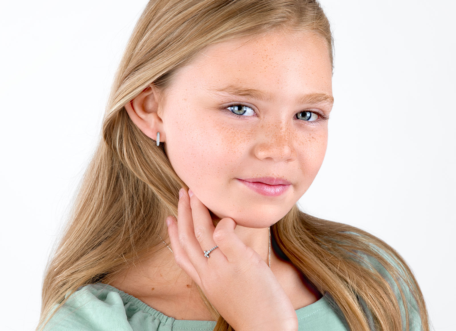 Earring Shown on 10 Year Old Girl