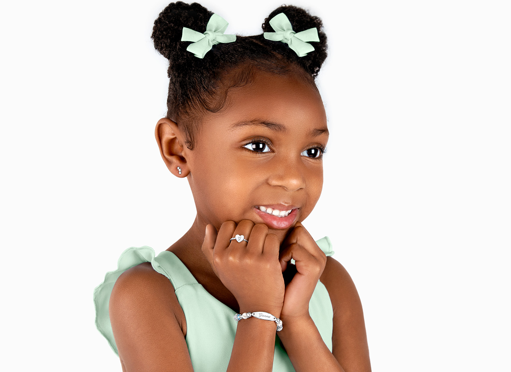 Example Bracelet Shown on 4 Year Old Girl