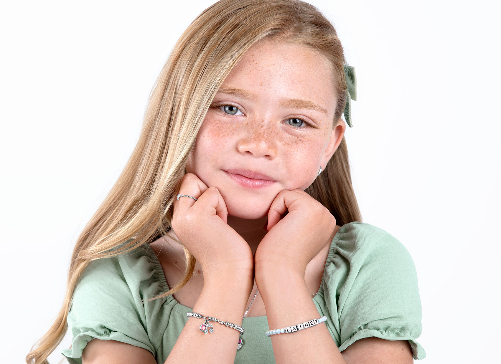 Example Bracelet Shown on 10 Year Old Girl