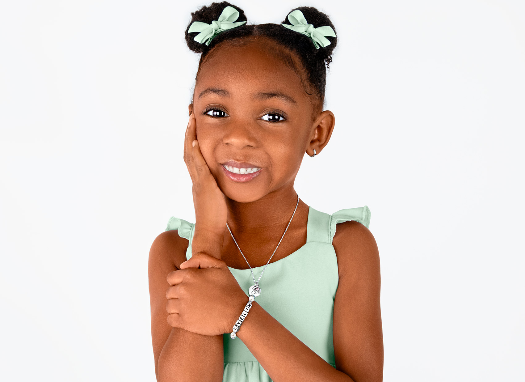 Example Bracelet Shown on 4 Year Old Girl<br /> 