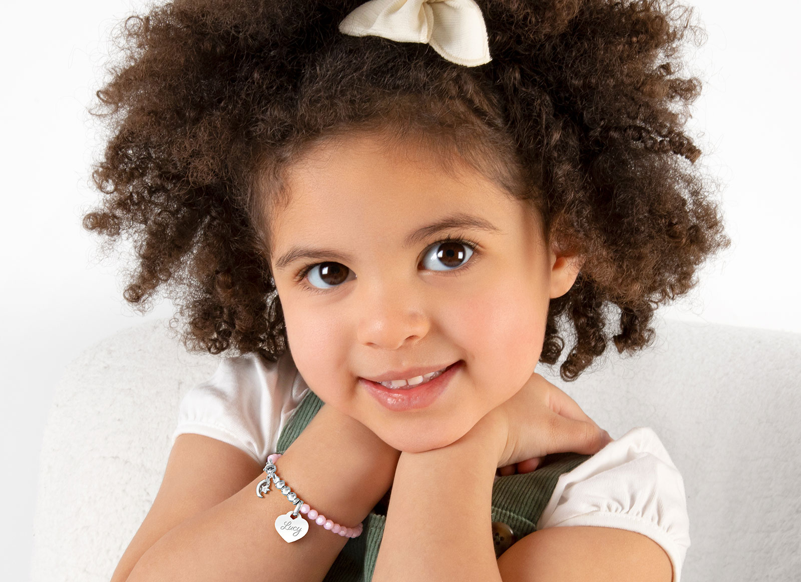 Example Bracelet Shown on 3 Year Old Girl<br /> 