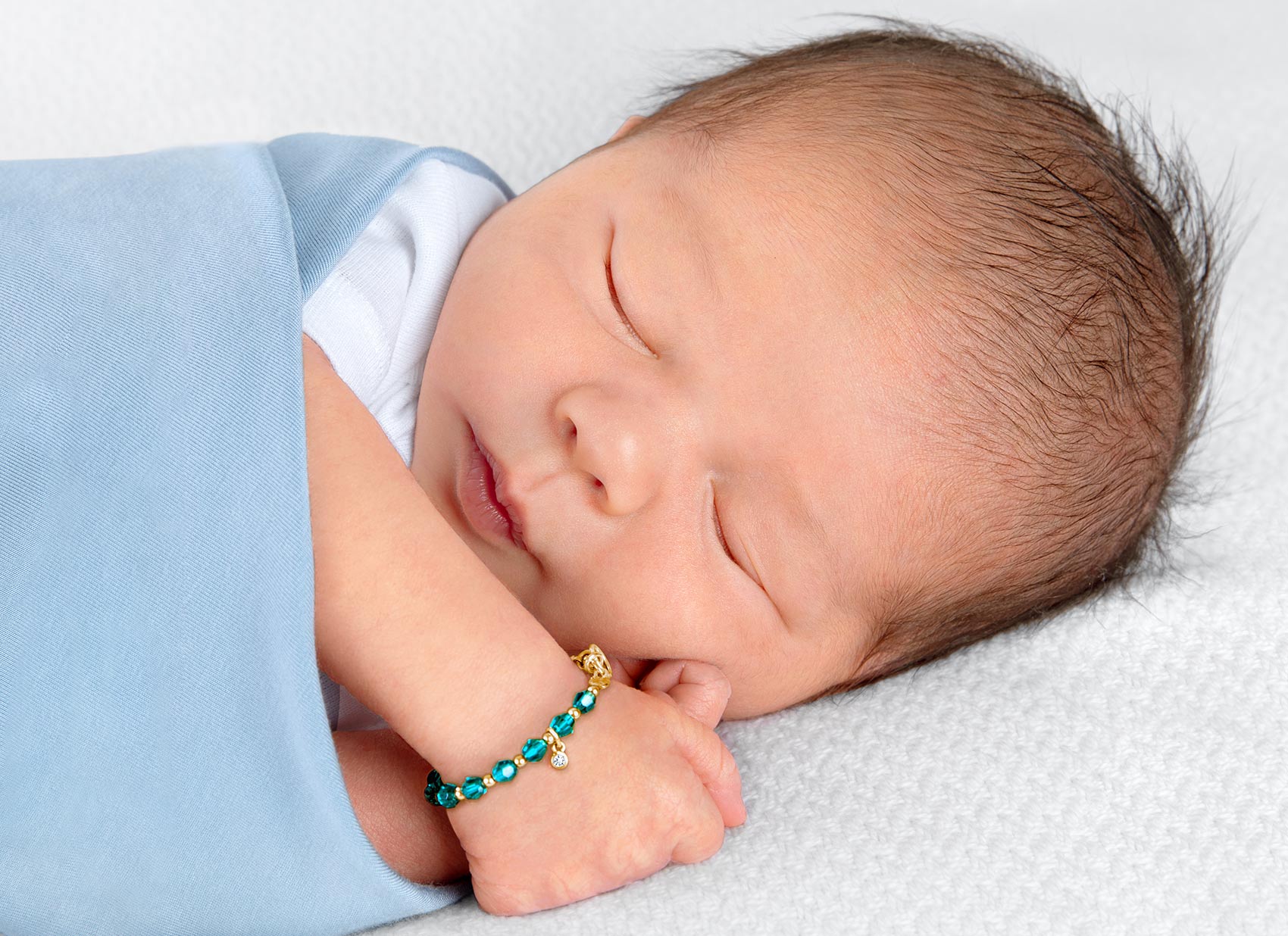 Example Bracelet Shown on Newborn Boy