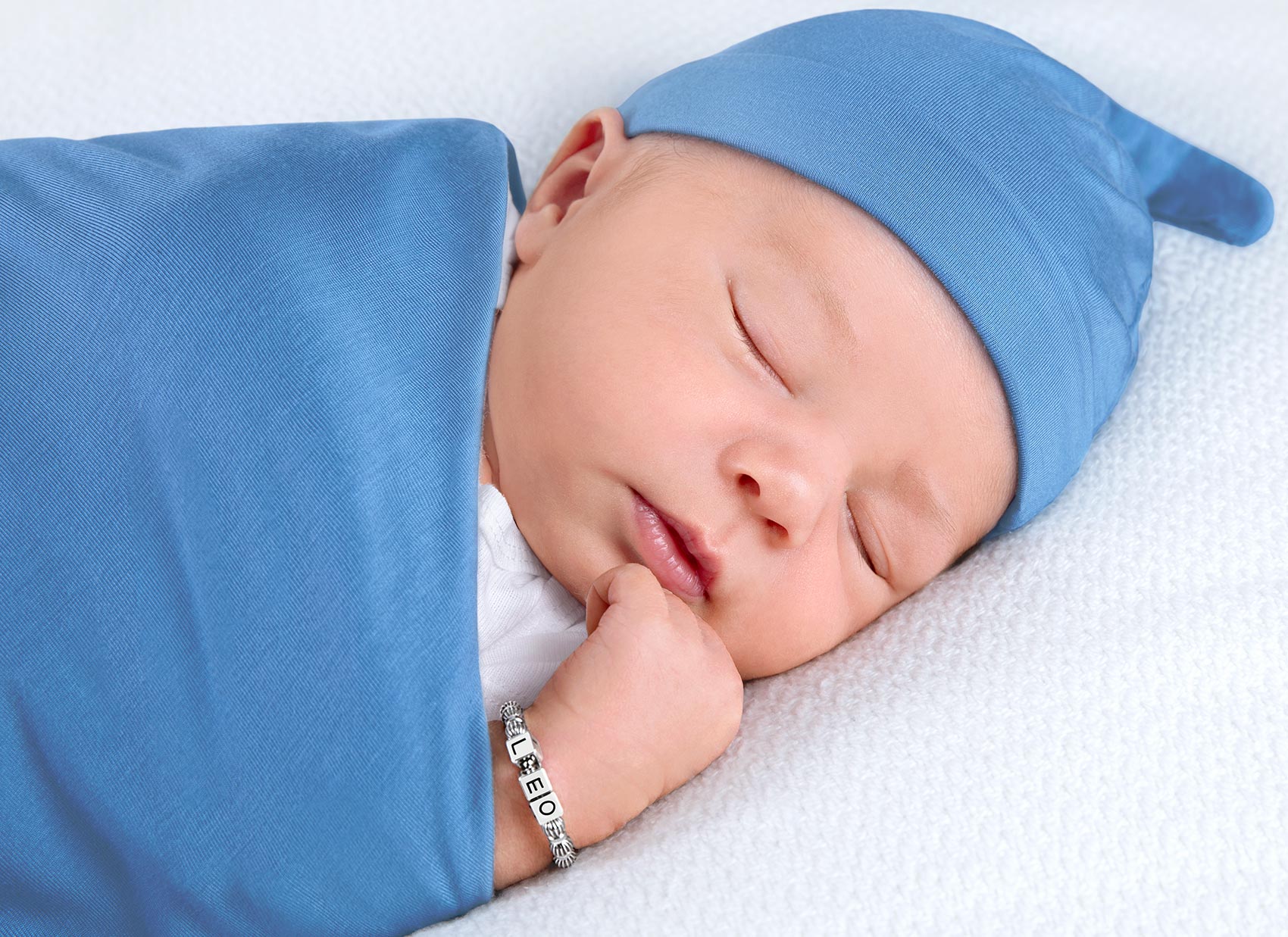 Example Bracelet Shown on Newborn Model