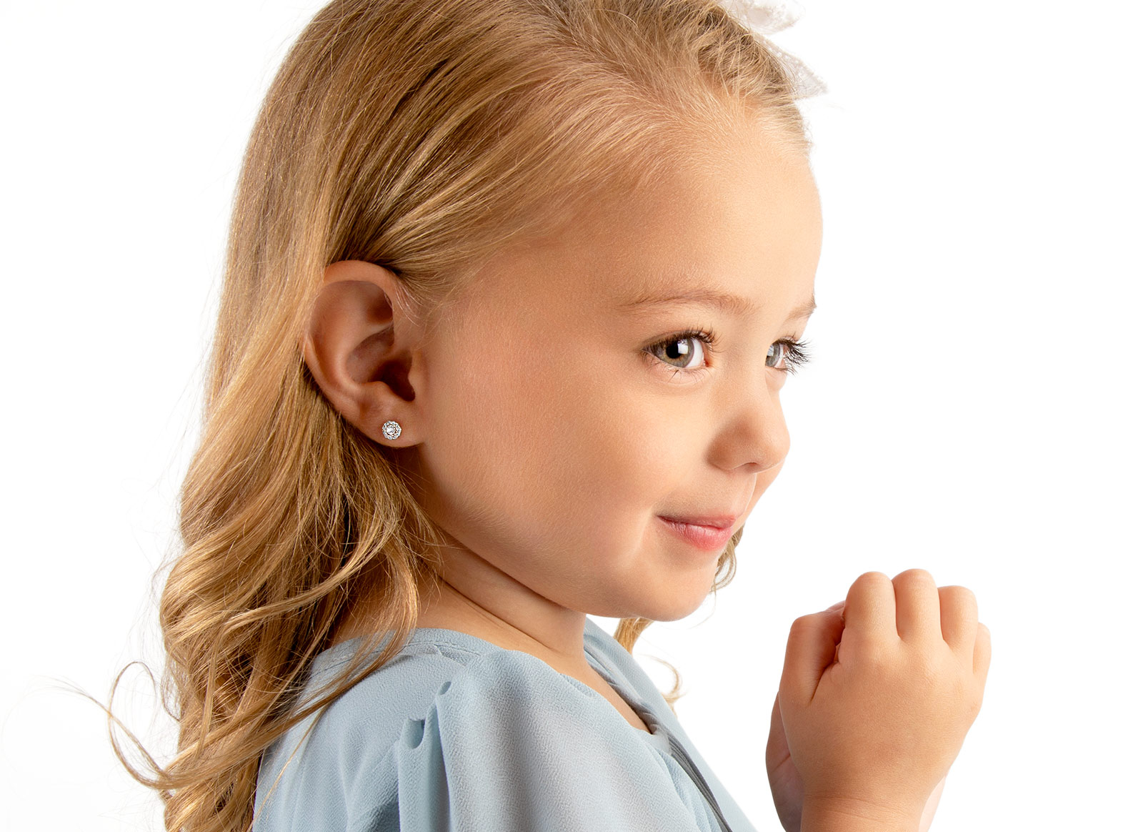 Earrings Shown on 3 Year Old Girl