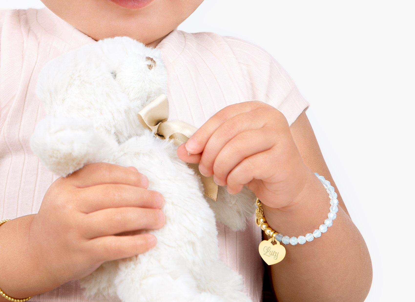 Example Bracelet Shown on 1 Year Old Girl
