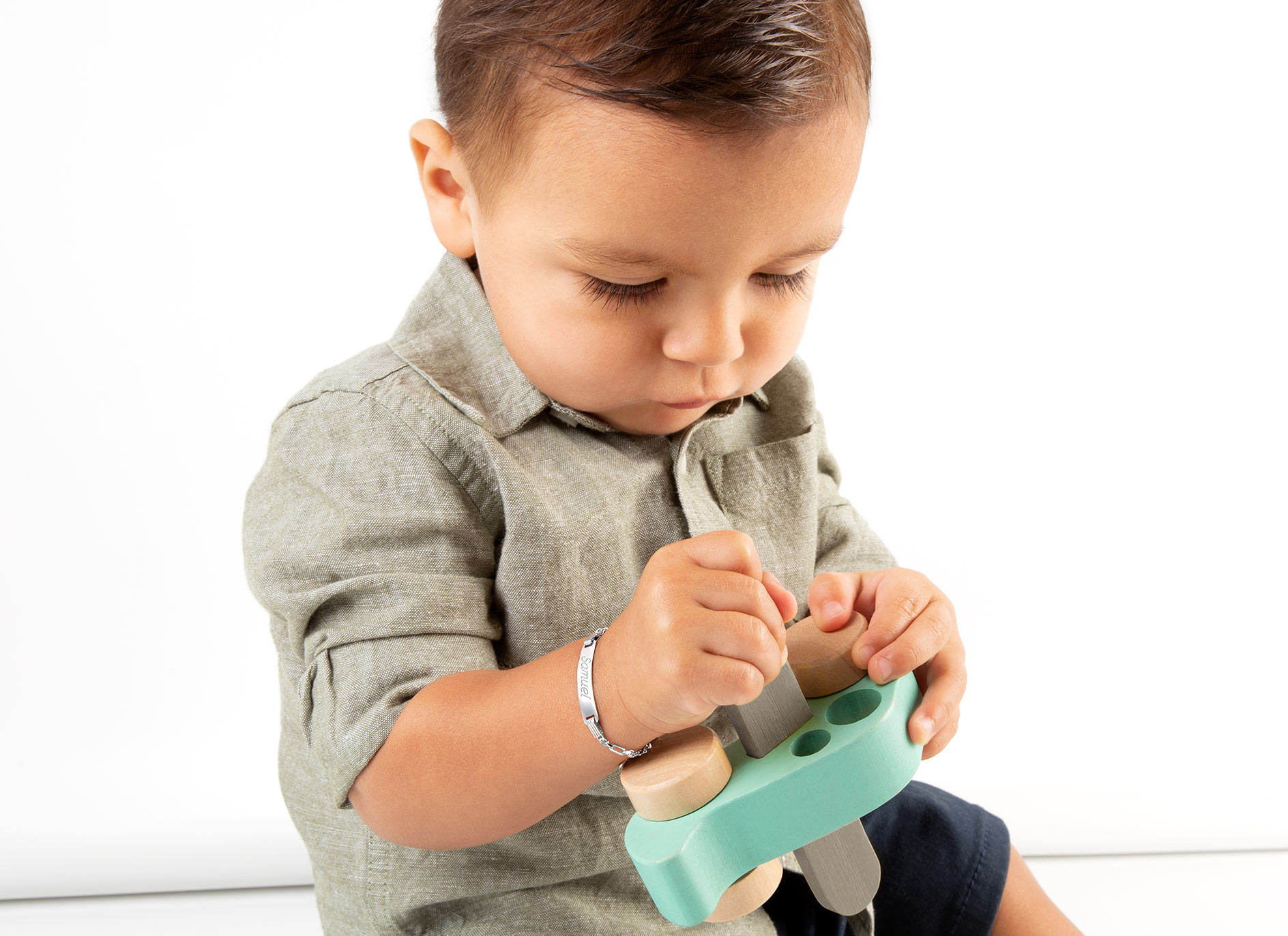 Example Bracelet Shown on 1 Year Old Boy