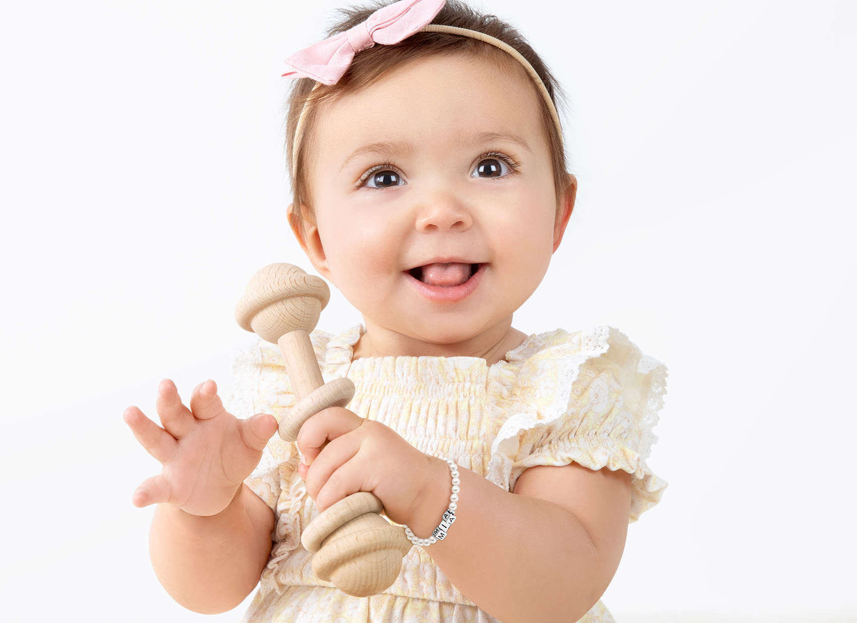 Example Bracelet Shown on 1 Year Old Girl<br />&nbsp;