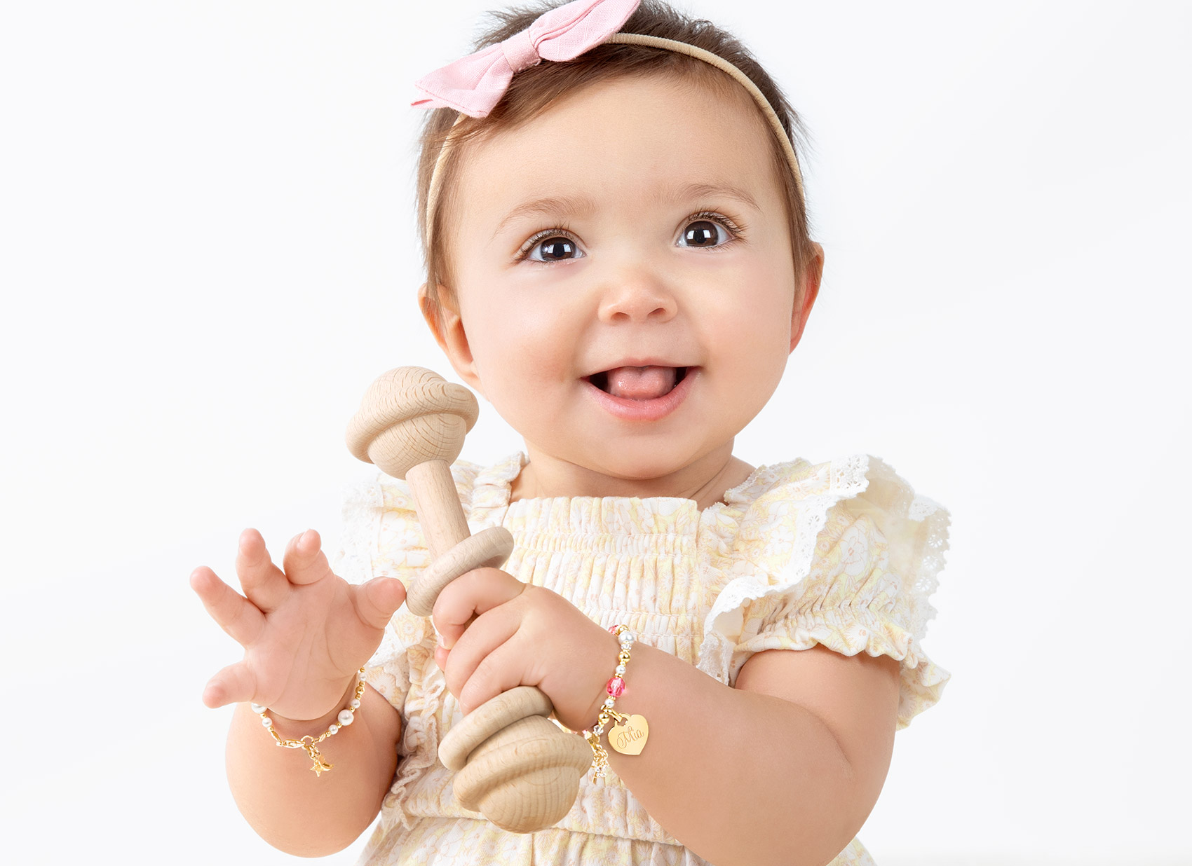 Example Bracelet Shown on 1 Year Old Girl