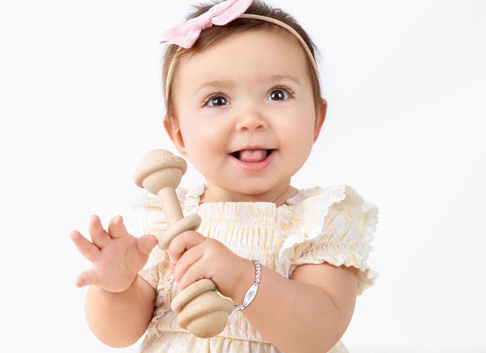 Example Bracelet Shown on 1 Year Old Girl