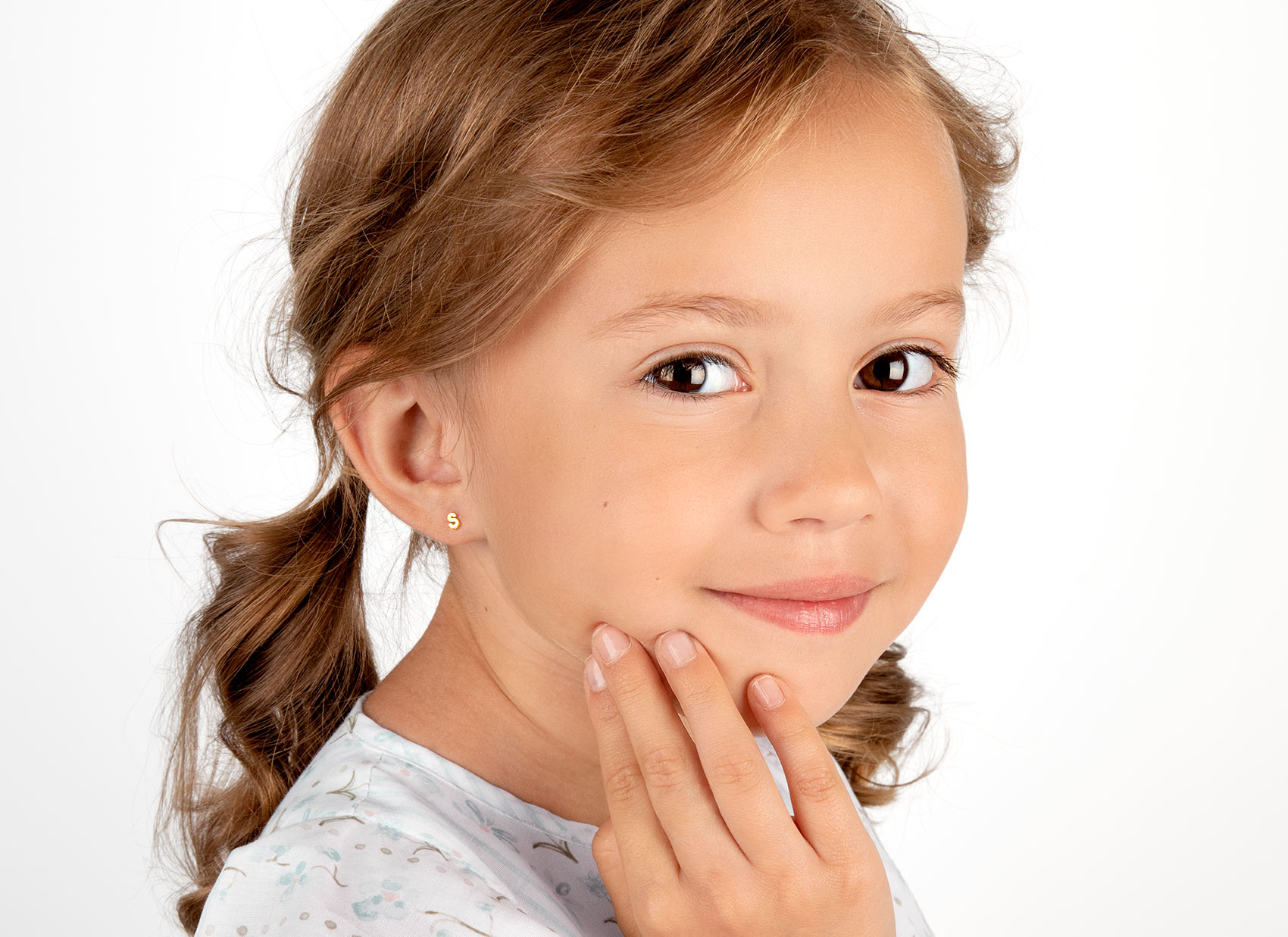 Example Earring Shown on 6 Year Old Girl