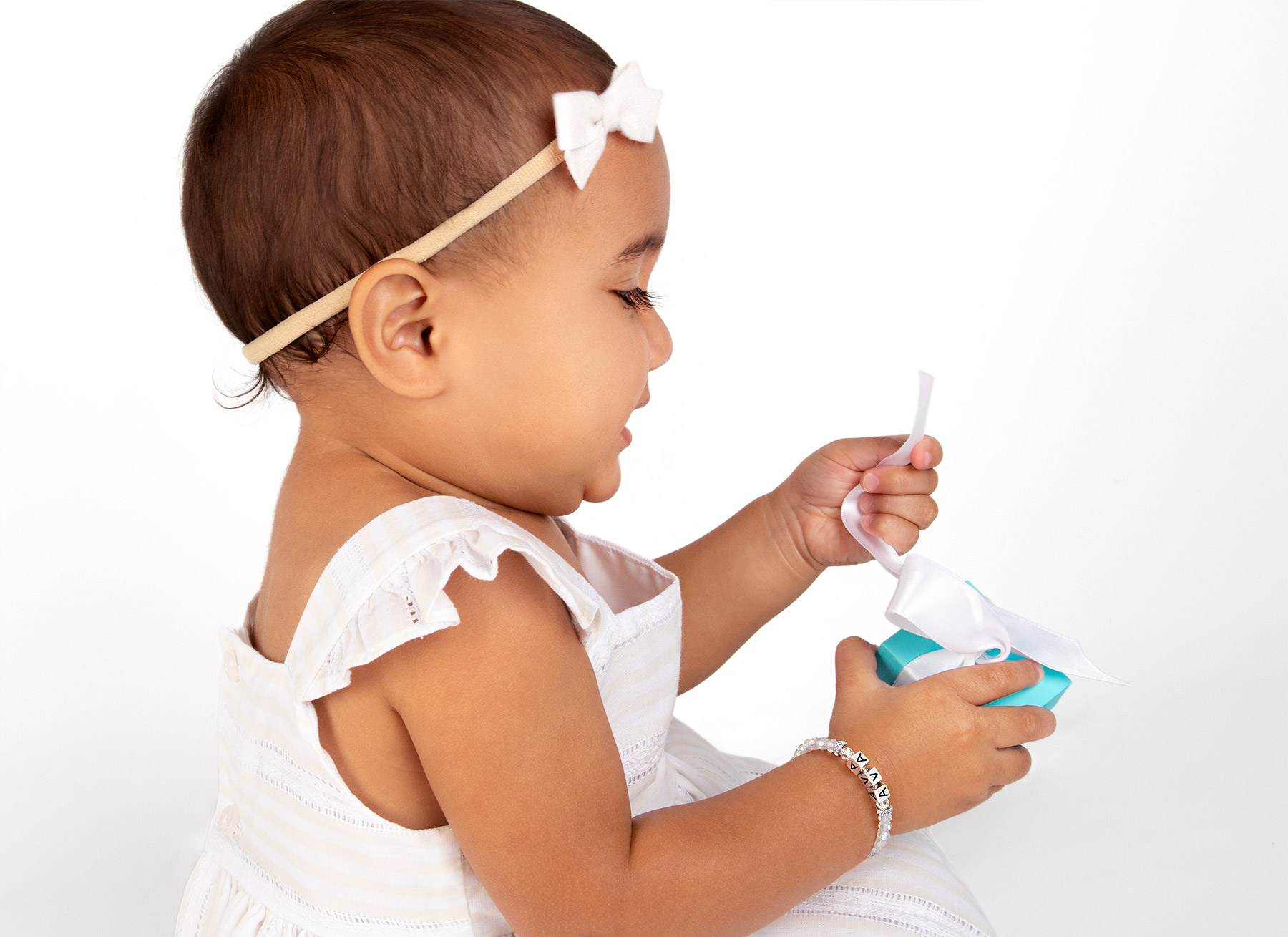 Example Bracelet Shown on 1 Year Old Girl<br />&nbsp;