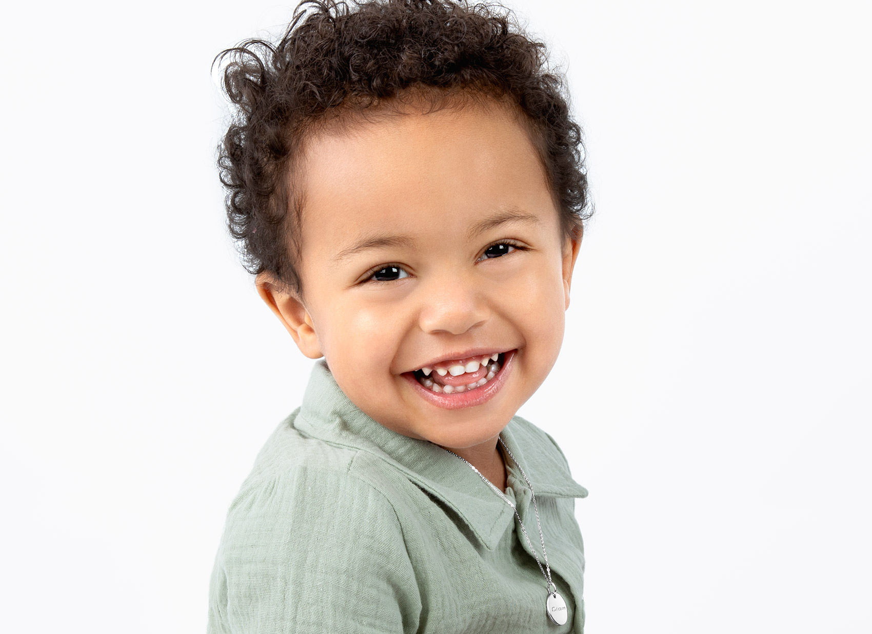 Example Necklace Shown on 3 Year Old Boy